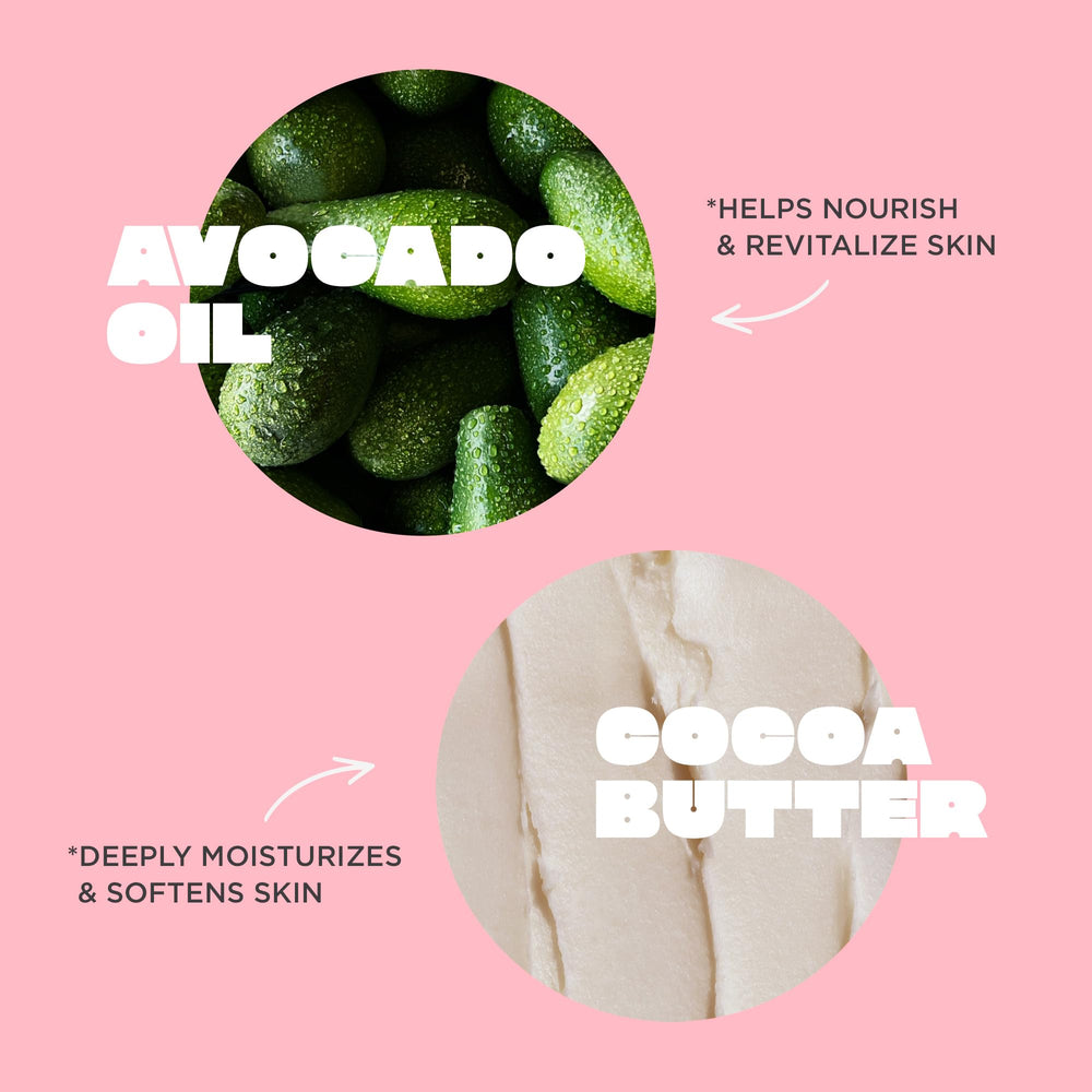 Cake Beauty Walk ingredients label showing natural butters and mint oils benefit