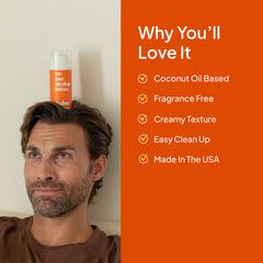 cake lotion beside a stroker tool illustrating enhanced solo-play compatibility