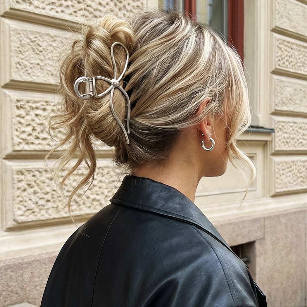 CAKURE bow clips pair on flatlay showing matching styling options