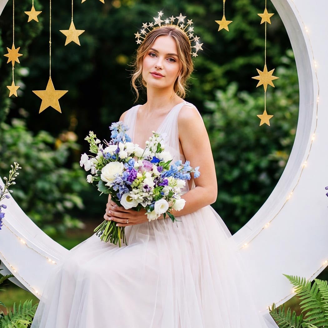CAKURE bridal styling image showing halo enhancing wedding hair look