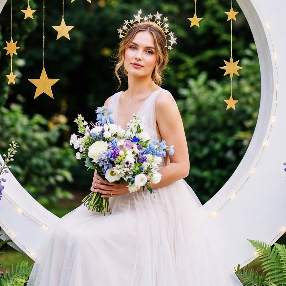CAKURE bridal styling image showing halo enhancing wedding hair look