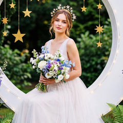 CAKURE bridal styling image showing halo enhancing wedding hair look