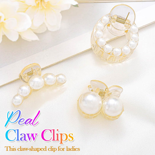 CAKURE close-up of faux pearls on clip highlighting glossy finish and refined detail
