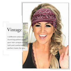 CAKURE flat lay of all three headwrap designs showing print variety and outfit options