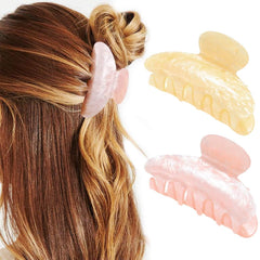 CAKURE front view of pink and champagne clips showing stylish look and reliable hold
