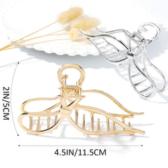 CAKURE gold bow clip side profile highlighting metal finish and spring