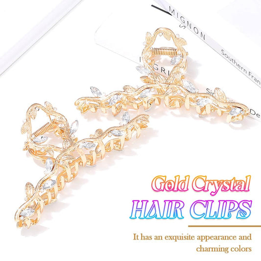 CAKURE gold claw clip side profile showing sturdy spring and secure grip