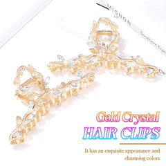 CAKURE gold claw clip side profile showing sturdy spring and secure grip
