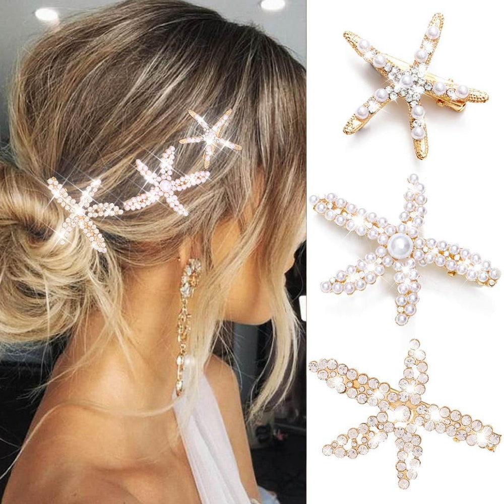 CAKURE gold starfish clip front view adds seaside charm