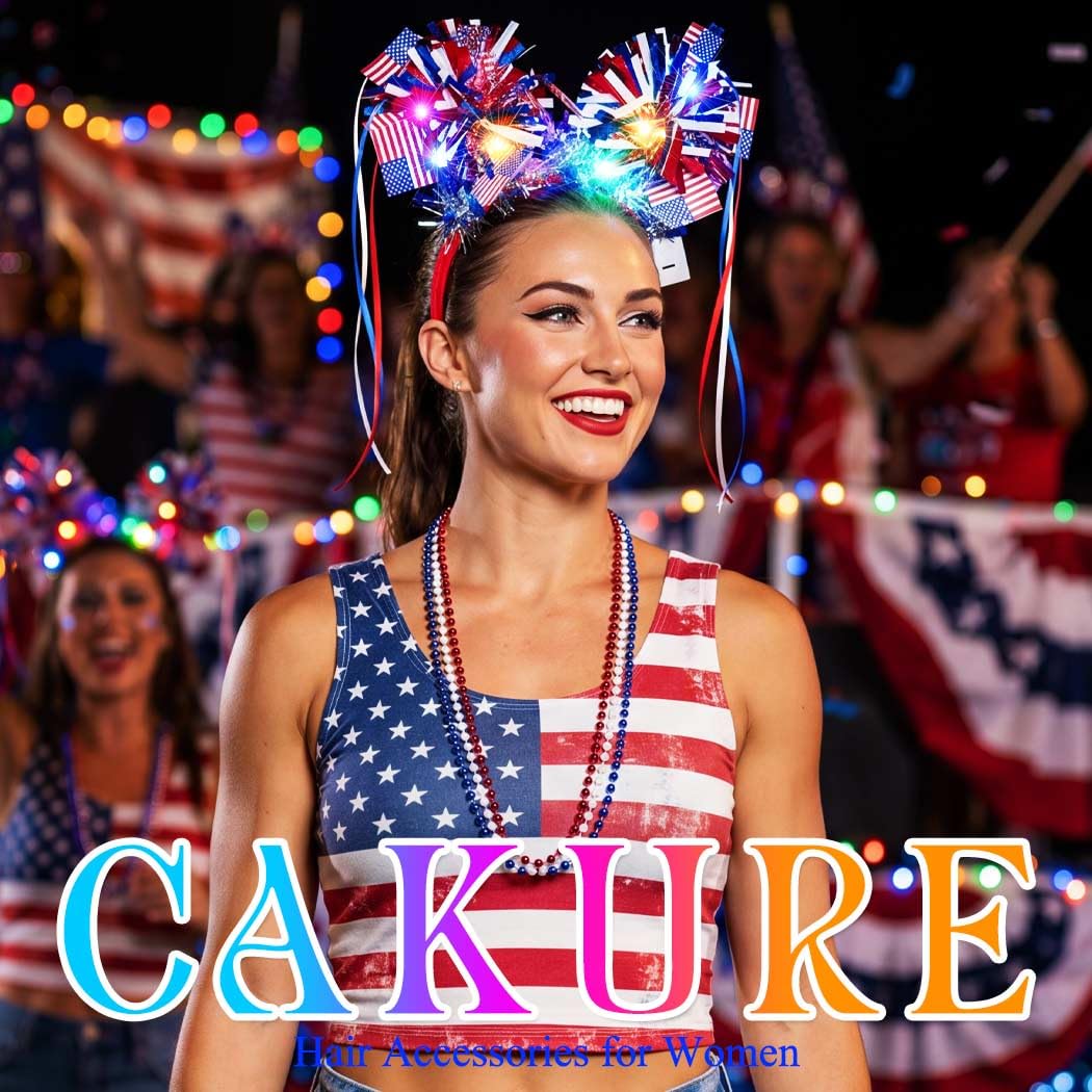 CAKURE headband worn in parade setting conveying celebratory spirit