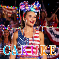 CAKURE headband worn in parade setting conveying celebratory spirit