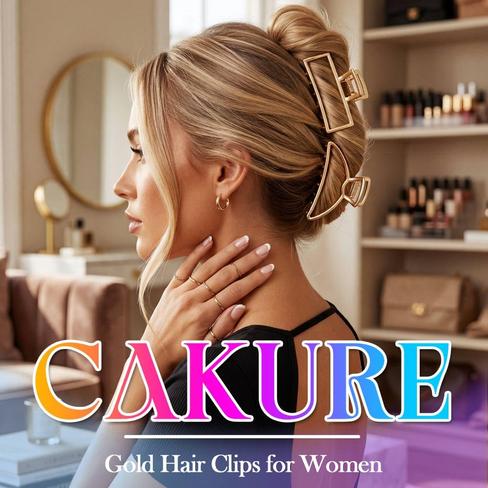 CAKURE clip in half-up hairstyle showing secure, decorative hold