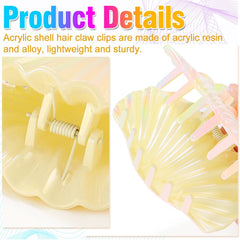 CAKURE small shell clip closeup showing 2.36-inch size ideal for half-up looks and fine hair