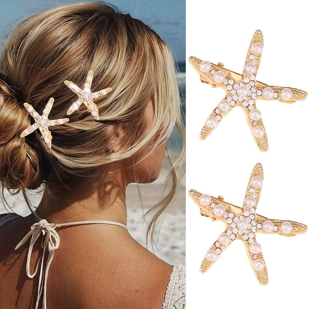 CAKURE starfish clip front view showing decorative gold finish and secure clasp benefit