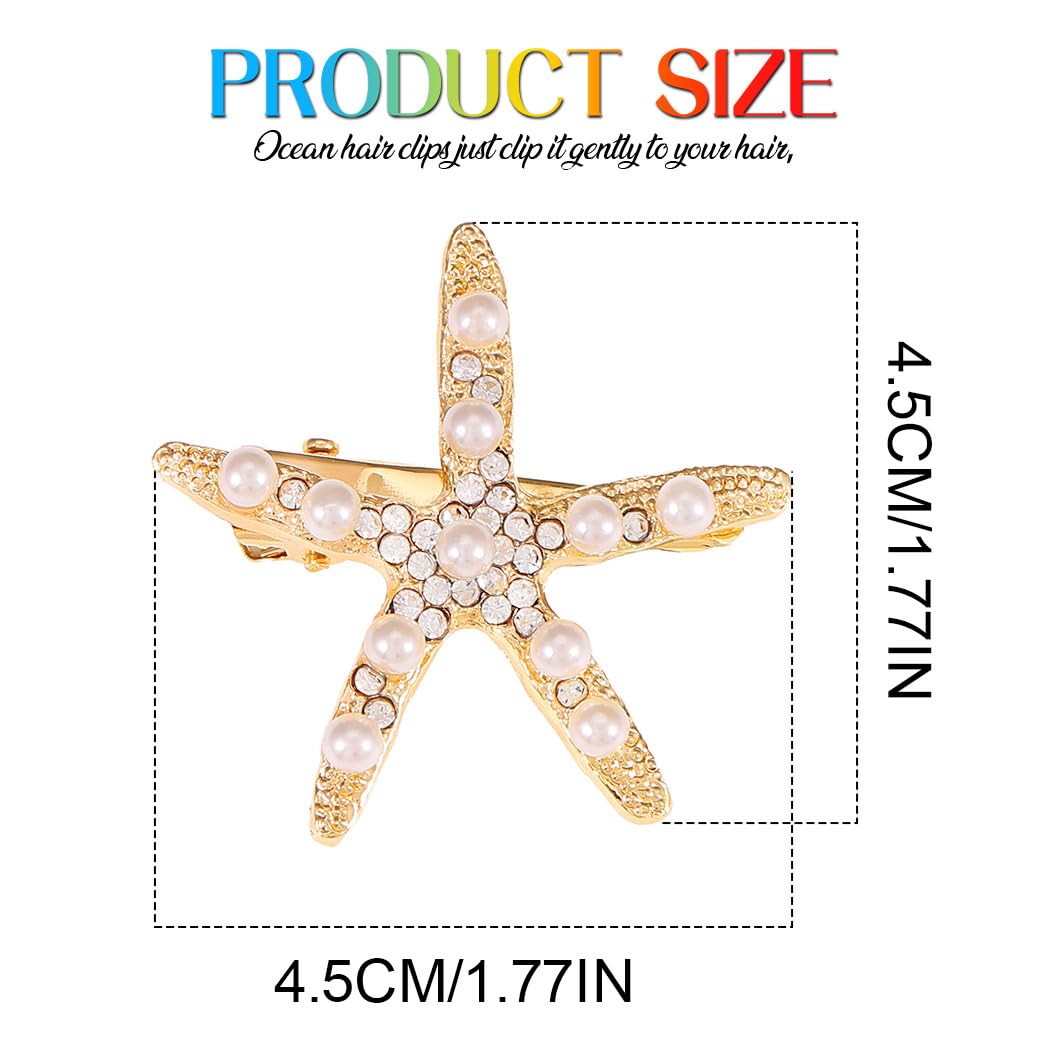 CAKURE starfish clip next to ruler showing 4.5cm size for easy styling