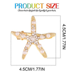 CAKURE starfish clip next to ruler showing 4.5cm size for easy styling