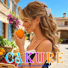 CAKURE holding a full updo on thick hair showing strong reliable grip