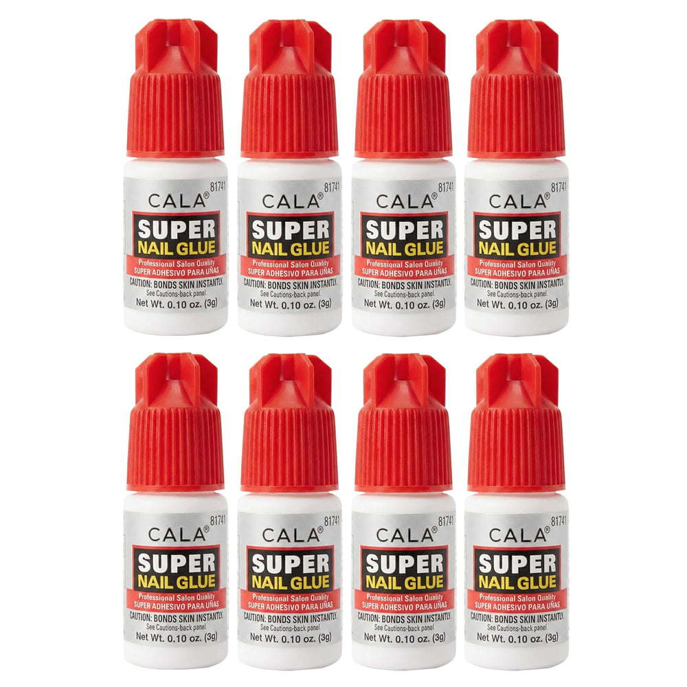 CALA front packaging showing eight glue tubes and product benefits