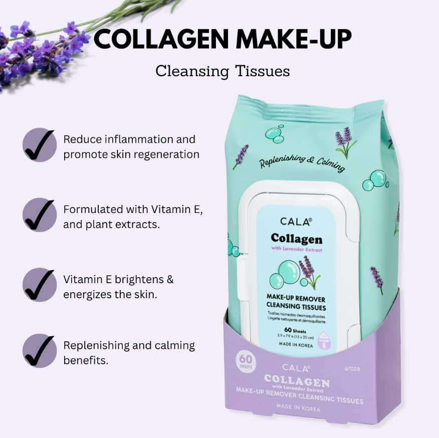 Hand holding Cala wipe removing waterproof mascara for easy makeup removal