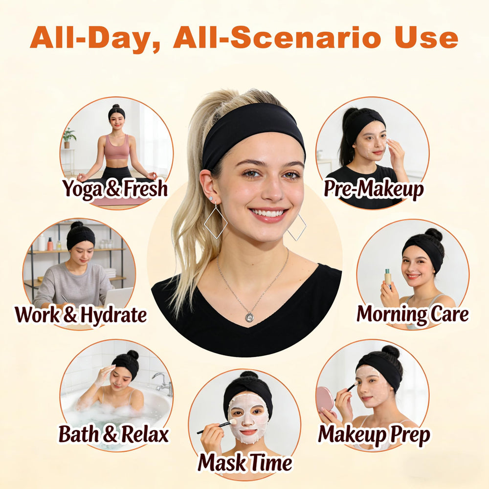Calbeing on yoga practitioner holding pose with non-slip forehead coverage
