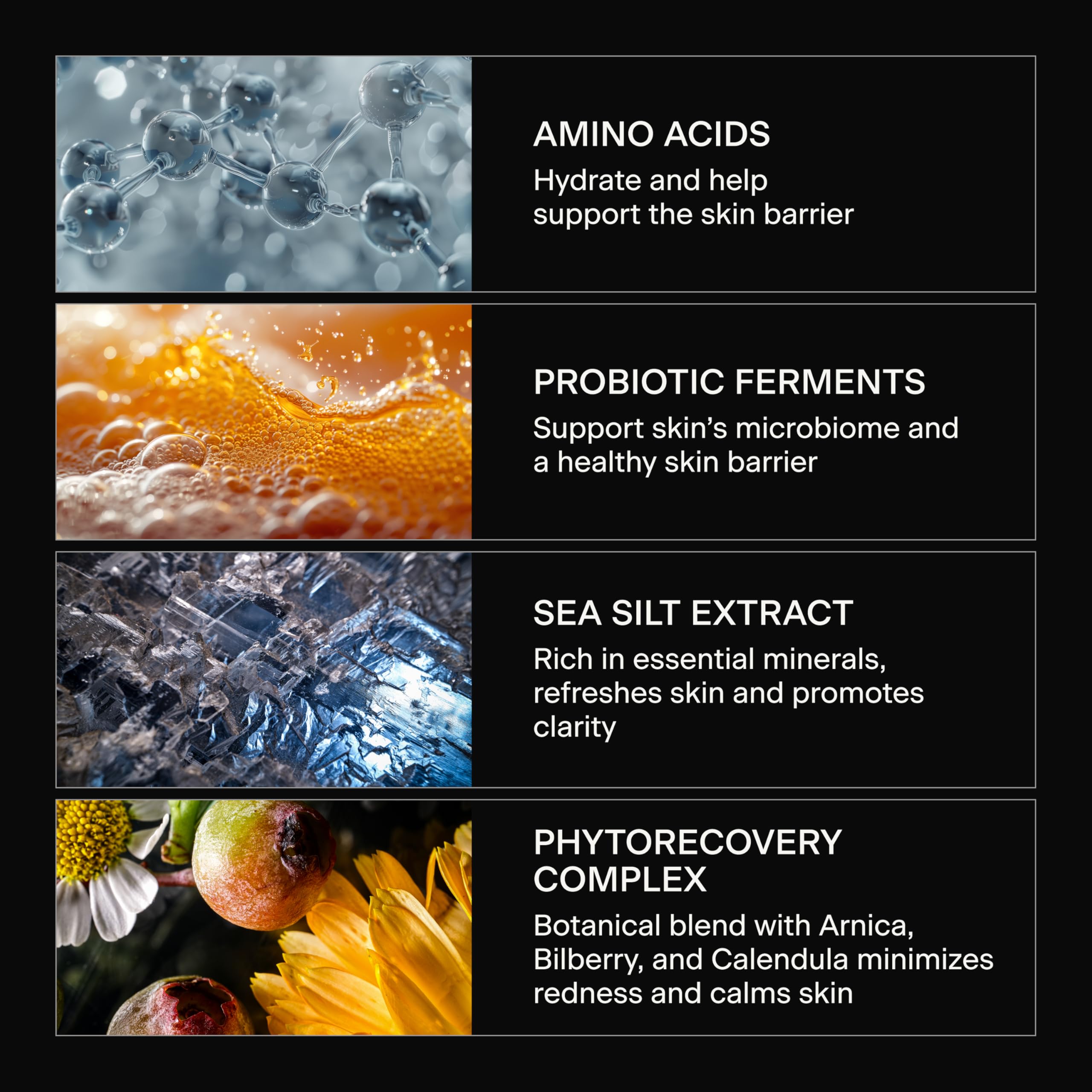 Caldera + Lab glacial silt ingredient detail showing natural exfoliant