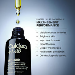 Caldera + Lab moisturizer cream on hand showing lightweight hydration without greasiness