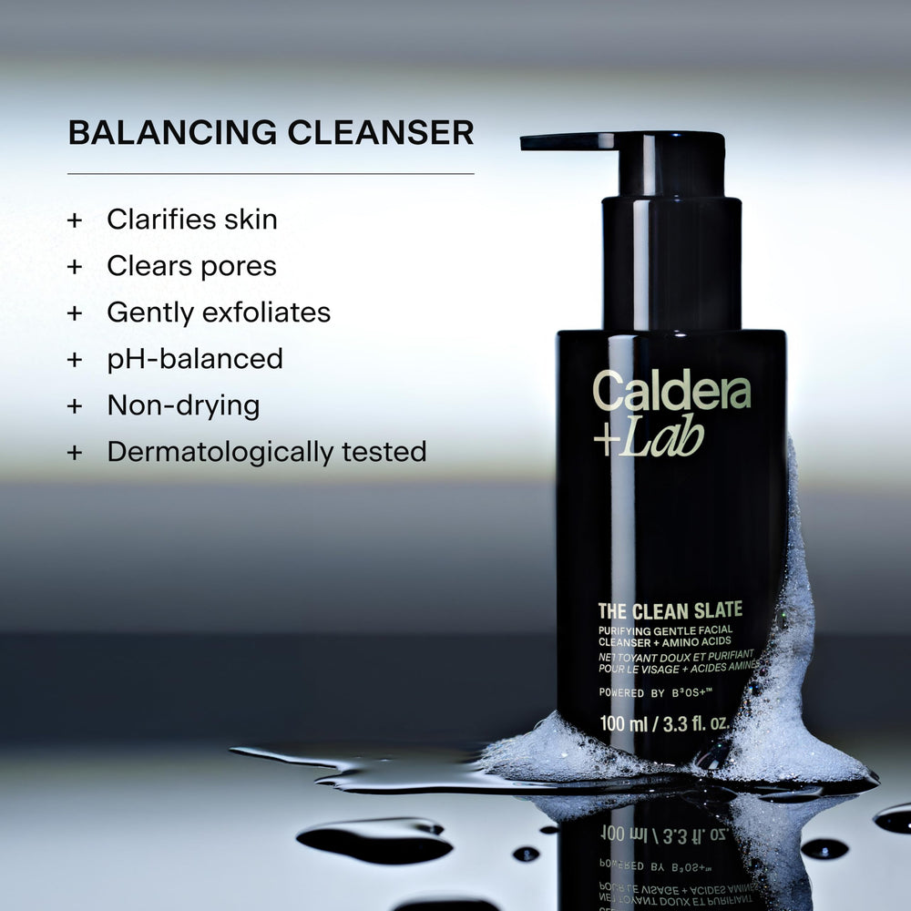 Caldera + Lab products beside smartphone showing compact sizes for travel convenience