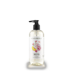 Caldrea Sweet Pea front packaging showing bottle and label, conveys premium cleanliness