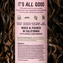 California Naturals rose water ingredient closeup for natural shine