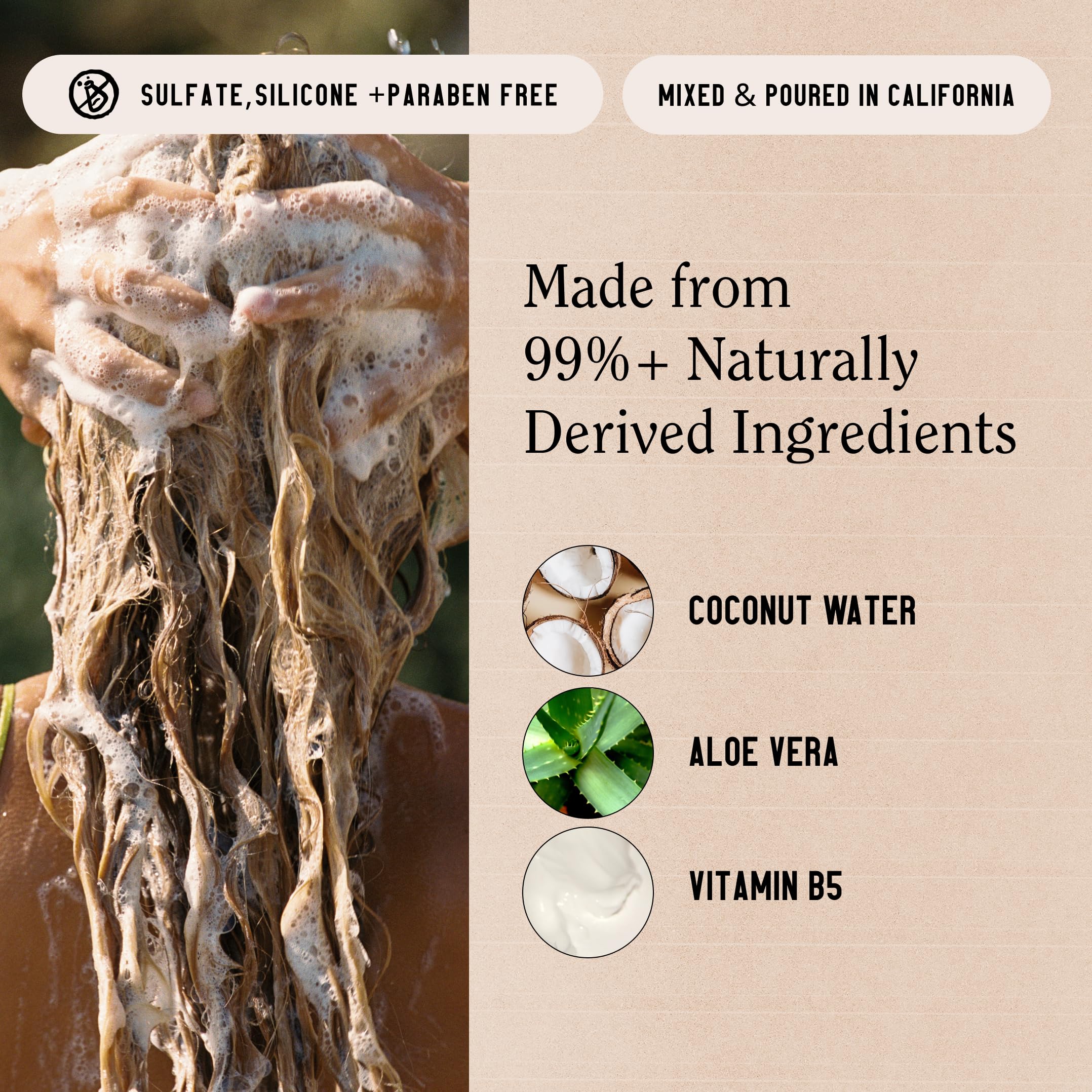 California Naturals lather texture close-up demonstrating gentle foam and cleansing benefit