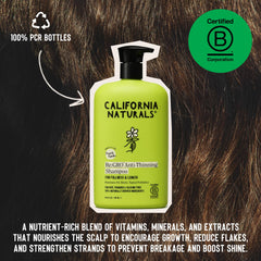 California Naturals Re:GRO shampoo being applied in shower, invigorating scalp cleanse and refresh