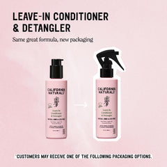 California Naturals creamy leave-in texture dispensed from pump for easy application