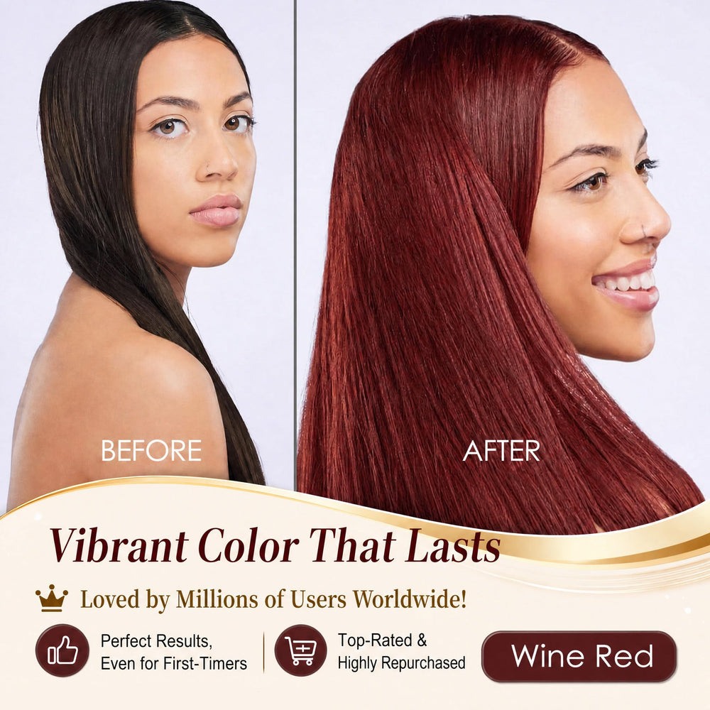 Close-up pour of Callmynm wine red shampoo texture showing rich pigment