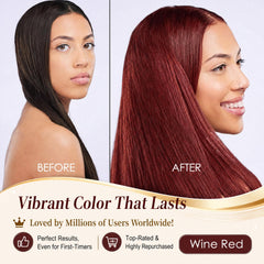 Close-up pour of Callmynm wine red shampoo texture showing rich pigment