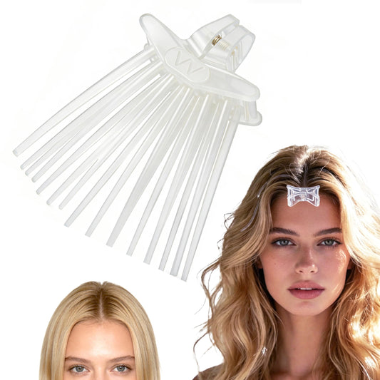Calyuna front view of volume clip showing discreet clear design and easy grip benefit