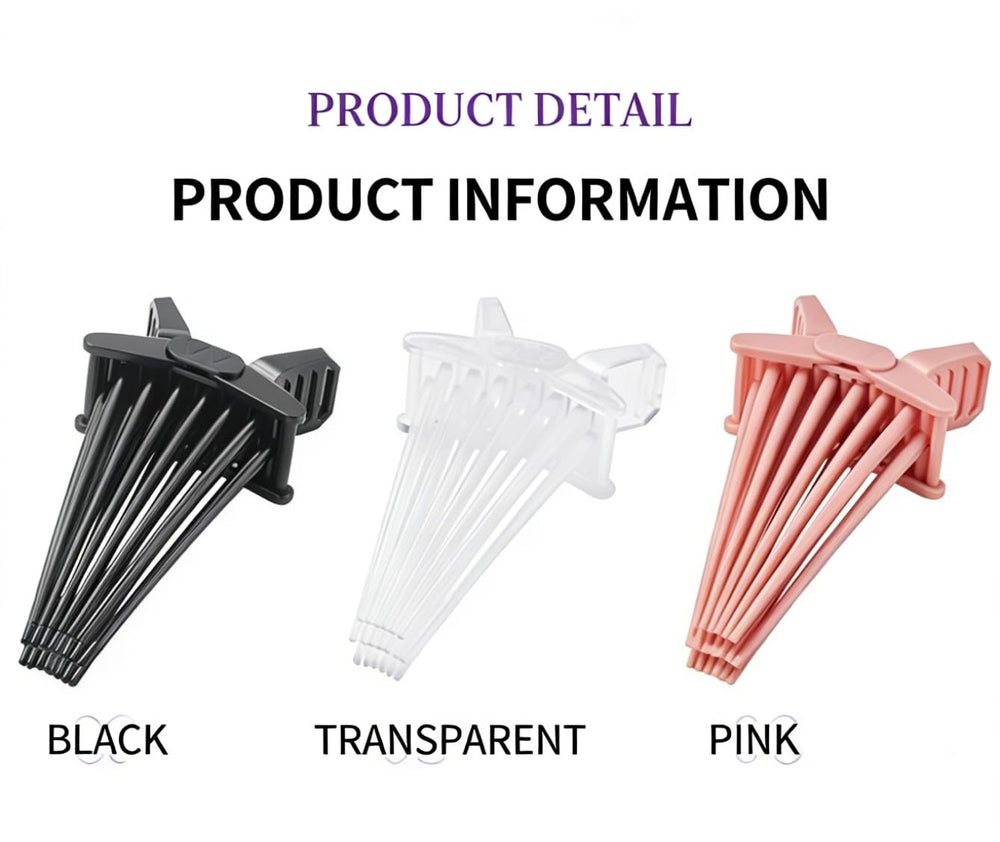 Calyuna packaging and clip packed in a travel bag for on-the-go touch-ups