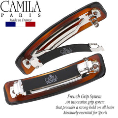 Camila CP3018 holding hair in a partial updo for comfortable all-day wear