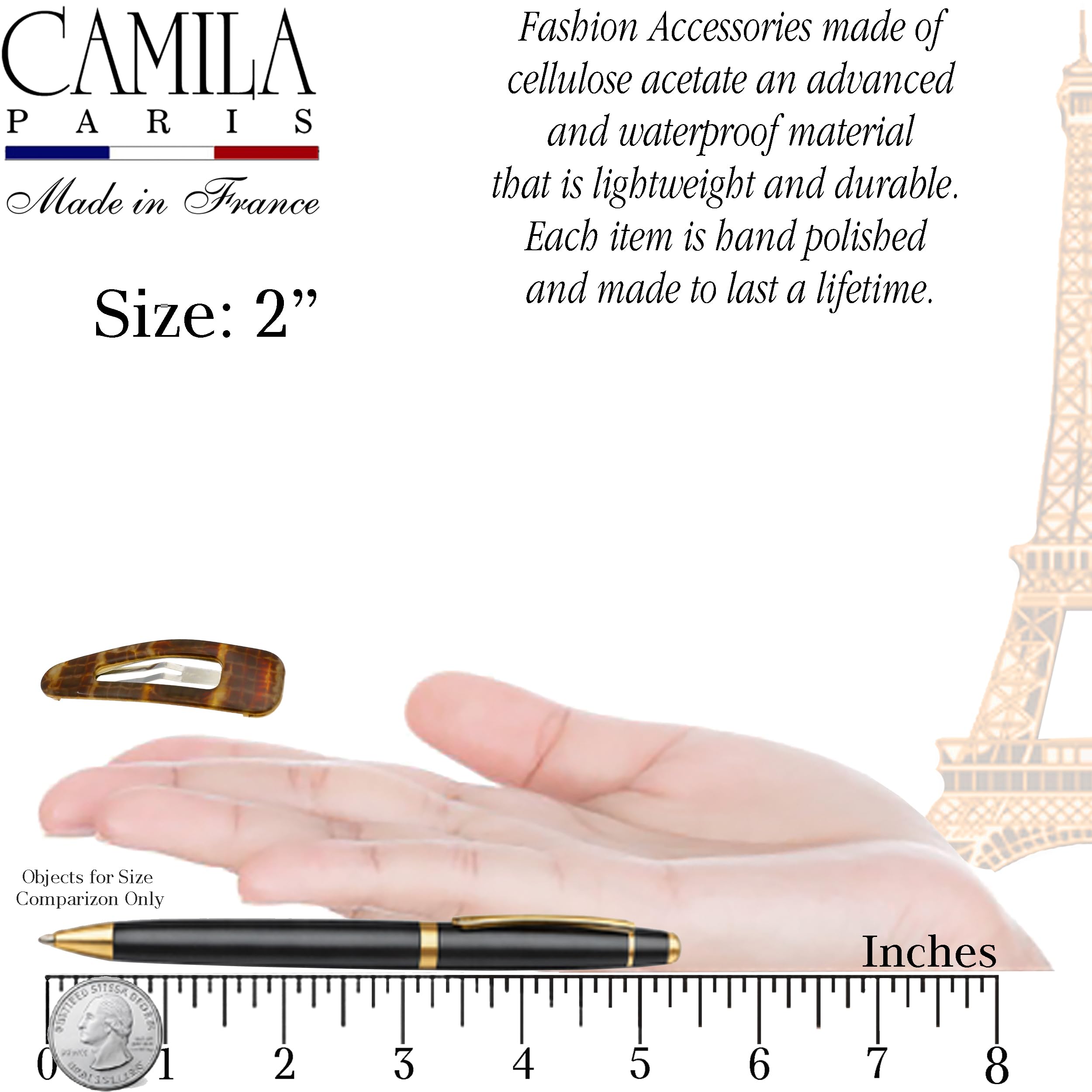 Camila metal snap mechanism detail demonstrating firm, no-slip grip