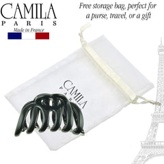 Camila Paris next to hand for size comparison and easy portability