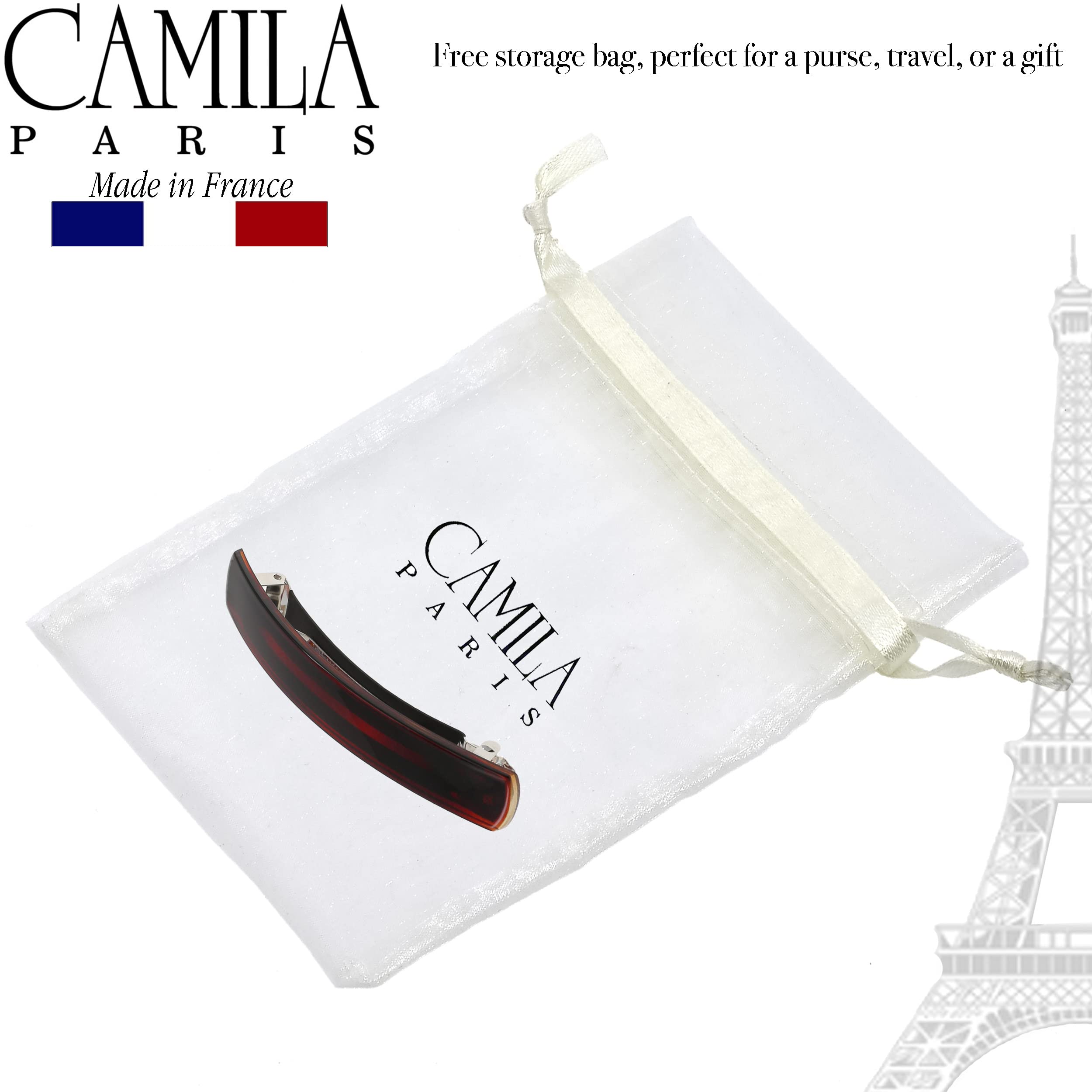 Camila Paris size comparison next to coin showing 4-inch scale