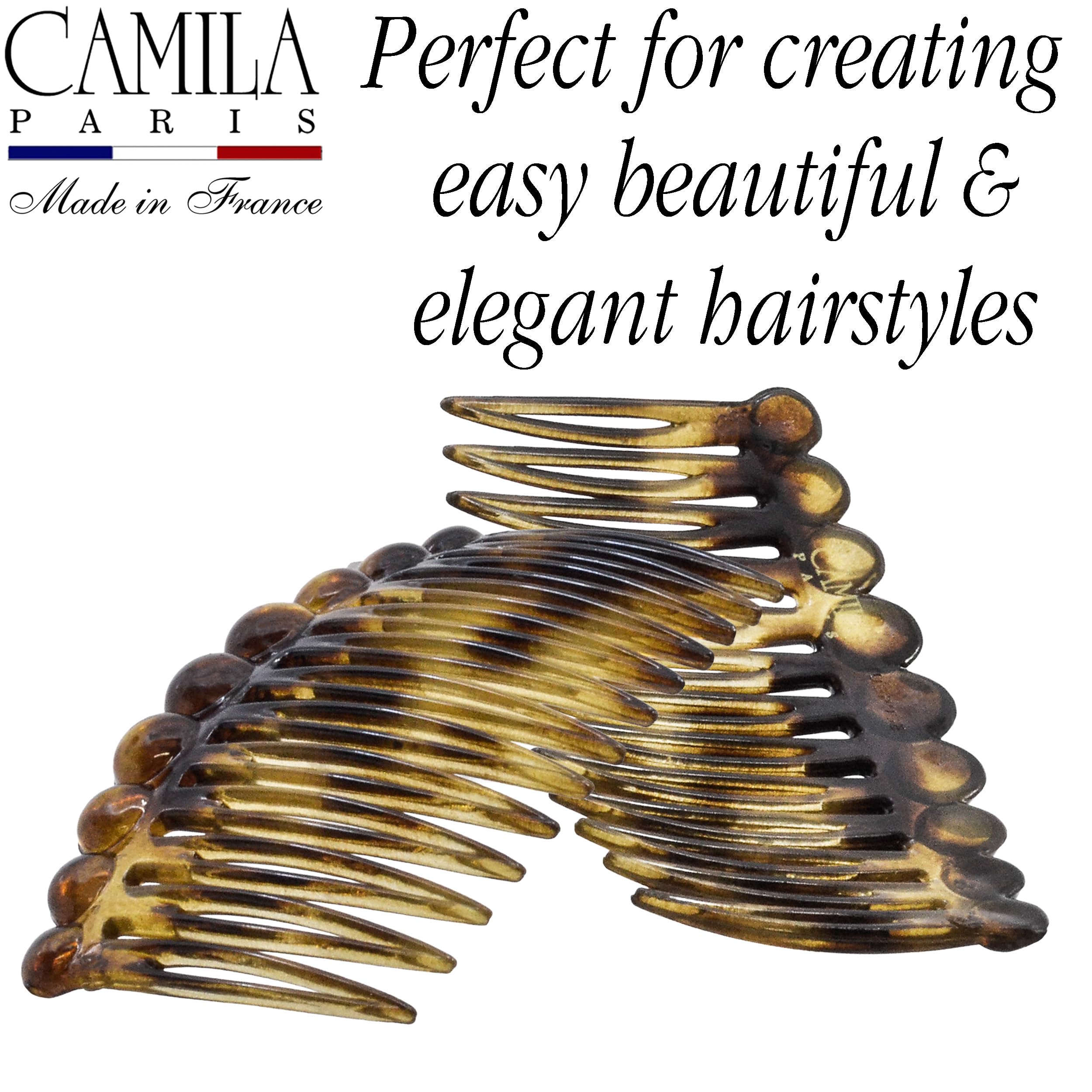Camila Paris interlocking combs engaged showing strong secure hold benefit