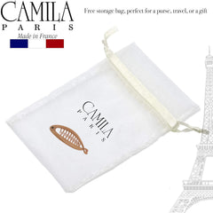 Camila Paris in fine hair creating neat ponytail, holds delicate strands