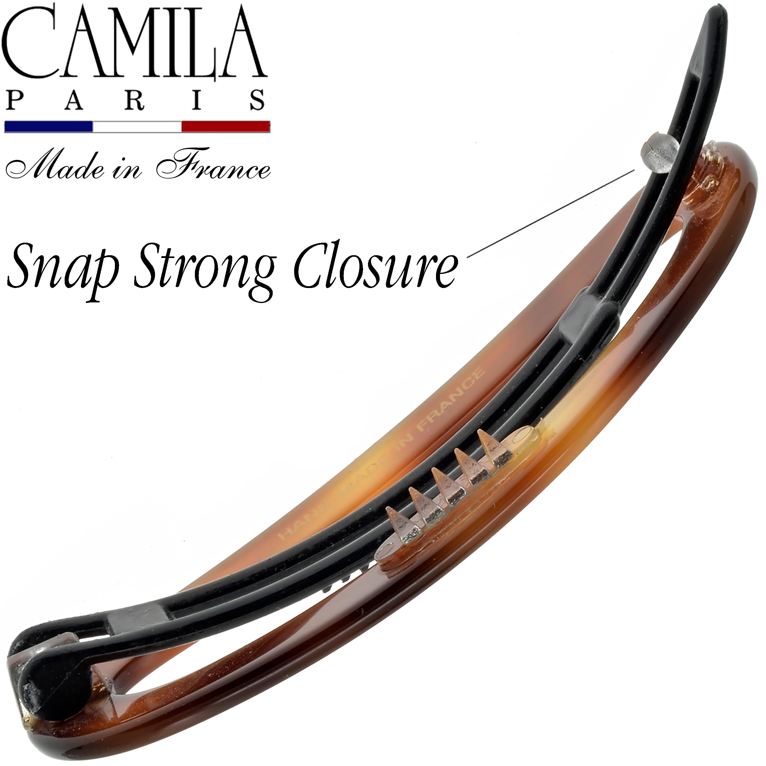 Camila Paris in hair styling holding half‑up look for no‑slip everyday wear