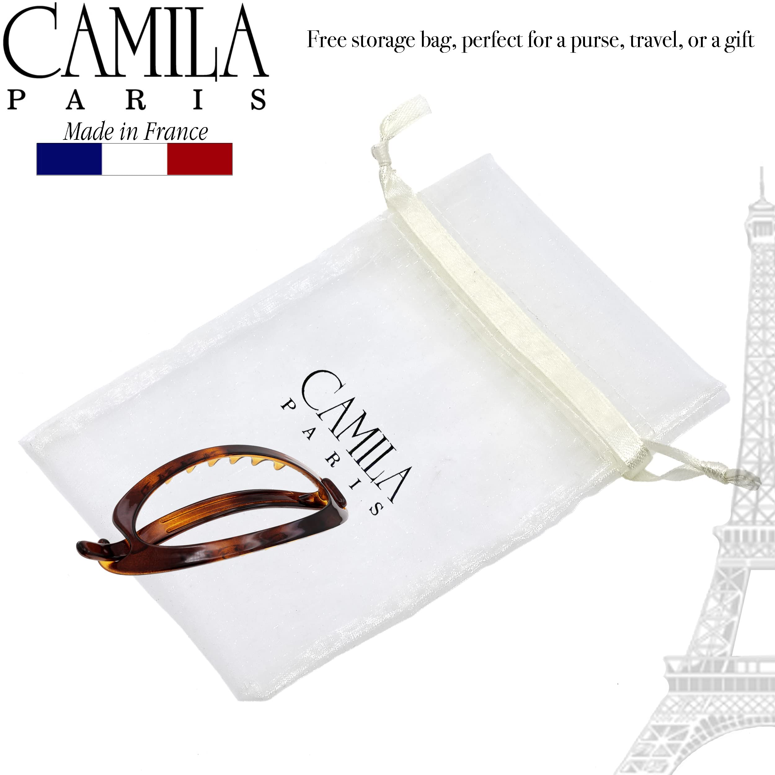 Camila Paris used to secure a low bun illustrating strong hold for formal looks