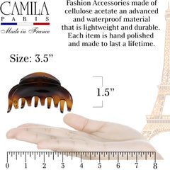 Camila Paris clip in hair creating a neat updo with no slipping