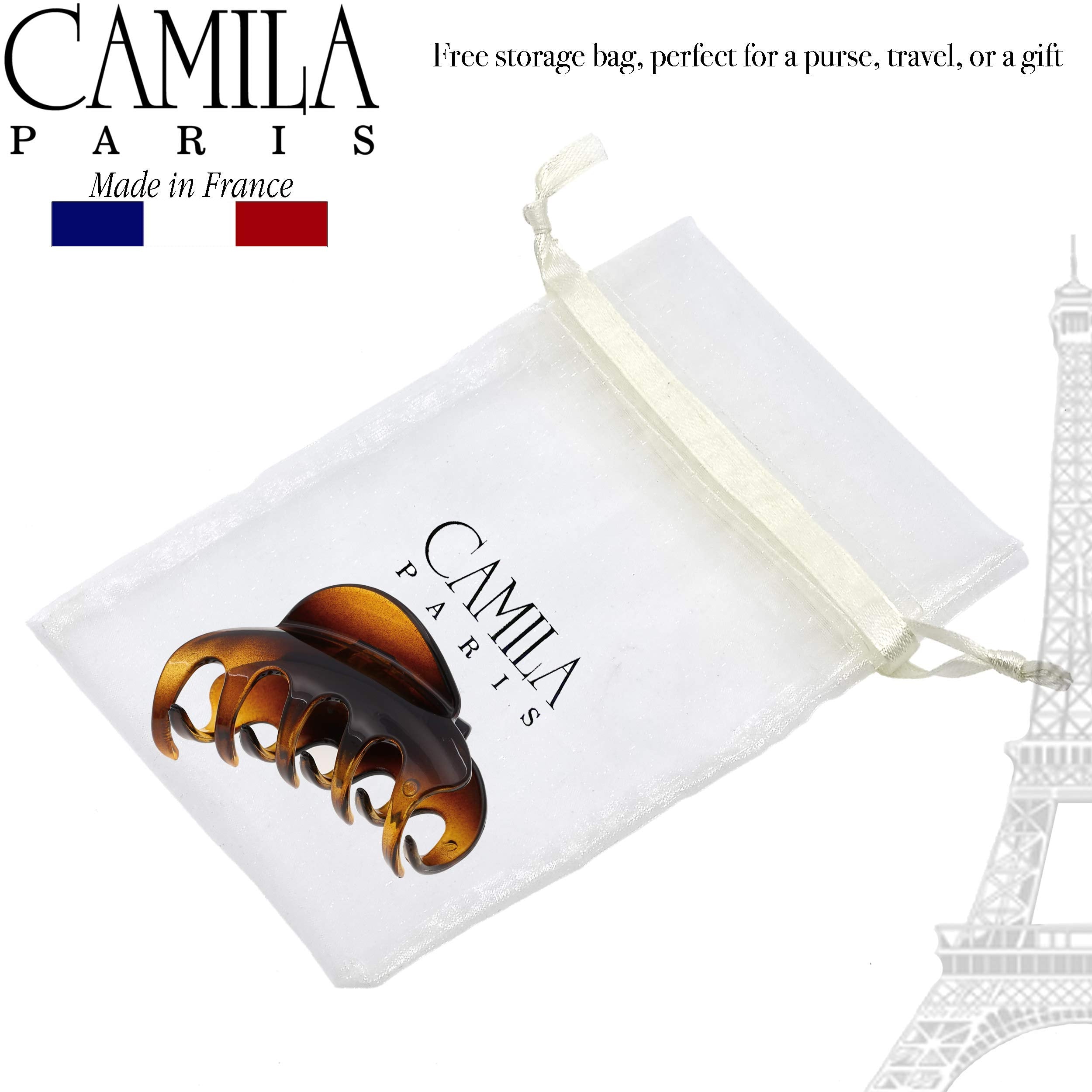 Camila Paris clip in hand showing 3.5-inch scale and portability benefit