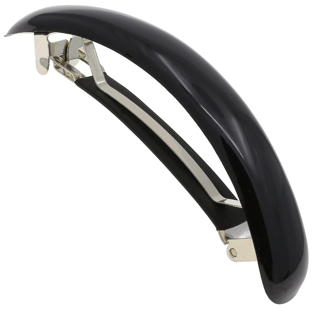 Camila Paris front view of 3.5-inch black barrette showing sleek design and secure hold