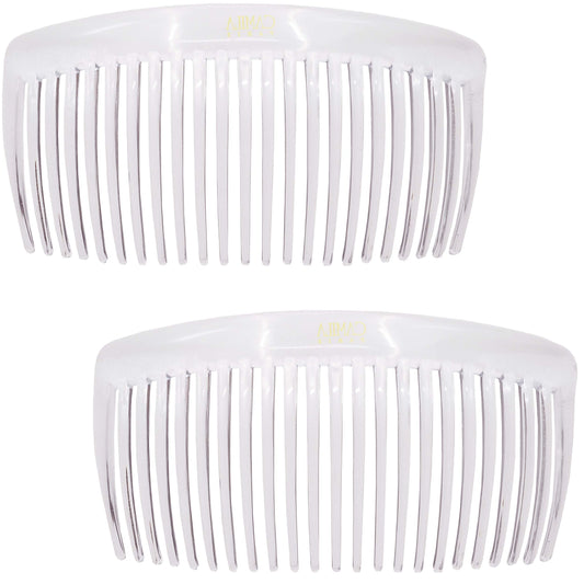 Camila Paris clear comb front view showing elegant curved hold