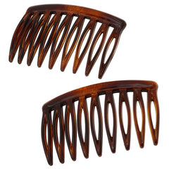 Camila Paris front view of small tortoise combs shows elegant finish and durable design