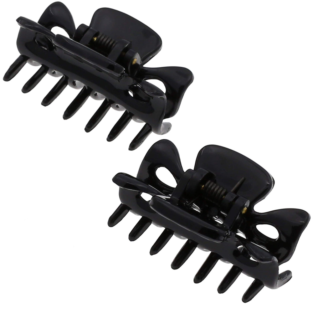 Camila Paris front view of two black mini clips showing compact design and reliable hold
